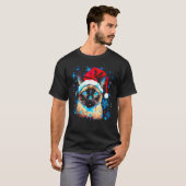 クリスマスのシャム猫 Tシャツ (正面フル)