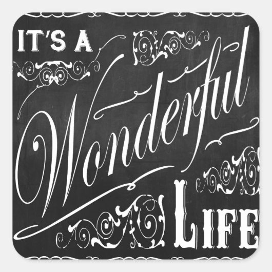 クリスマスのシャルボードアート スクエアシール (正面)