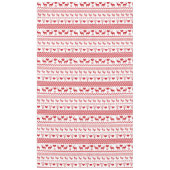 クリスマスのシャレーの赤と白のトナカイの雪片 テーブルクロス (正面)