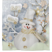 クリスマスのシャワー・カーテンか雪だるま シャワーカーテン (正面)