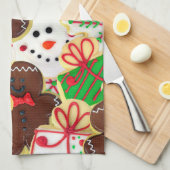 クリスマスのシュガークッキー キッチンタオル (四つ折り)