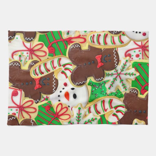 クリスマスのシュガークッキー キッチンタオル (横)