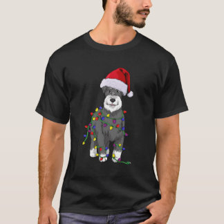 クリスマスのシュナウザー犬の贈り物 Tシャツ