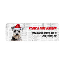 クリスマスのシュナウザー犬愛好者のための休日の住所ラベル