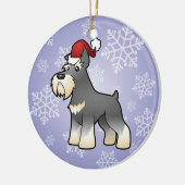 クリスマスのシュナウツァー セラミックオーナメント (左)