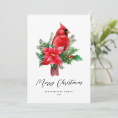 クリスマスのショウジョウコウカドリ 非写真 ホリデーカード (スタンド正面)