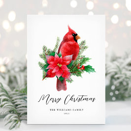 クリスマスのショウジョウコウカドリ 非写真 ホリデーカード