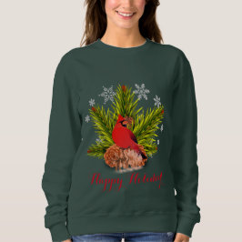 クリスマスのショウジョウコウカンチョウの休日Tシャツ スウェットシャツ