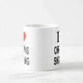 クリスマスのショッピング大好き コーヒーマグカップ (中央)