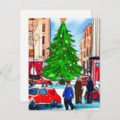 クリスマスのショッピング ノートカード (正面/裏面)