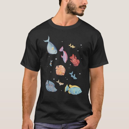 クリスマスのシルバーダラーフィッシュ Tシャツ (正面)