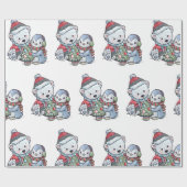 クリスマスのシロクマと友人 ラッピングペーパー (フラット)