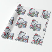クリスマスのシロクマと友人 ラッピングペーパー (アンロールド)