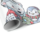 クリスマスのシロクマと友人 ラッピングペーパー (ロールコーナー)