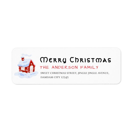 クリスマスのシンプルな差出人住所 ラベル (正面)