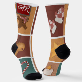 クリスマスのシンプル休日のエレガント贈り物MONOGRAM ソックス