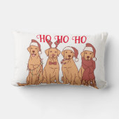 クリスマスのシンボルを飾ったかわいい犬 ランバークッション (裏面)
