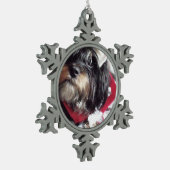 クリスマスのシーズー(犬) Poo スノーフレークピューターオーナメント (左)