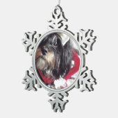 クリスマスのシーズー(犬) Poo スノーフレークピューターオーナメント (右)