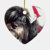 クリスマスのシーズー(犬) Poo セラミックオーナメント (裏面)