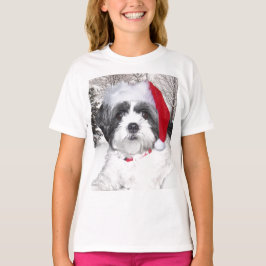 クリスマスのシーズー（犬） Tzu Tシャツ