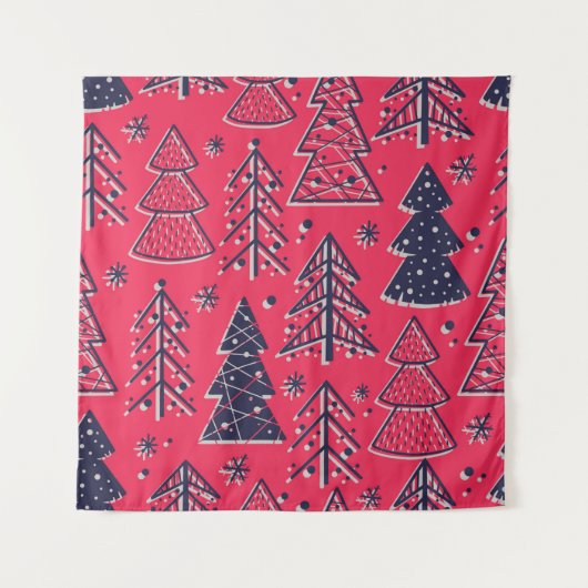 クリスマスのシームレスな色付き壁紙  タペストリー (正面)