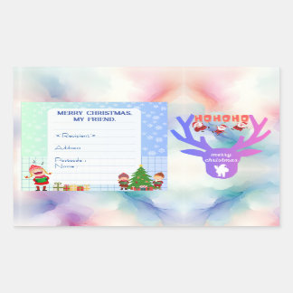 クリスマスのシールを作る 長方形シール