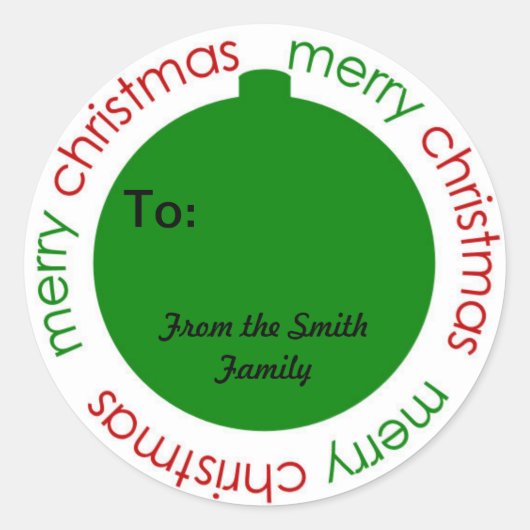 クリスマスのシール付き人との間 ラウンドシール (正面)