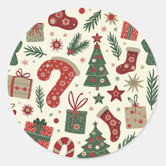 クリスマスのシール ラウンドシール (正面)