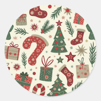 クリスマスのシール ラウンドシール