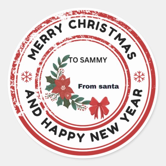 クリスマスのシール ラウンドシール (正面)