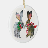クリスマスのジャックウサギのオーナメント セラミックオーナメント (右)