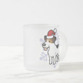 クリスマスのジャックラッセルテリア フロストグラスマグカップ (正面右)