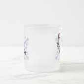 クリスマスのジャックラッセルテリア フロストグラスマグカップ (中央)