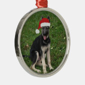 クリスマスのジャーマン・シェパードのオーナメント メタルオーナメント (右)