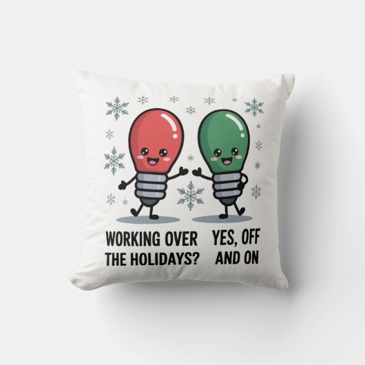クリスマスのジョークで働おもしろいく クッション (正面)