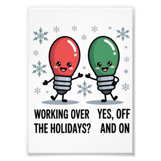 クリスマスのジョークで働おもしろいく フォトプリント            (正面)