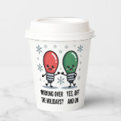 クリスマスのジョークで働おもしろいく 紙コップ (正面)
