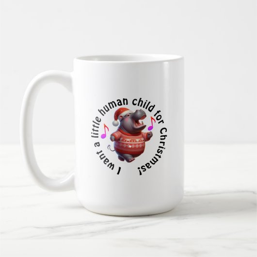 クリスマスのジョークとしてのカバ コーヒーマグカップ (左)
