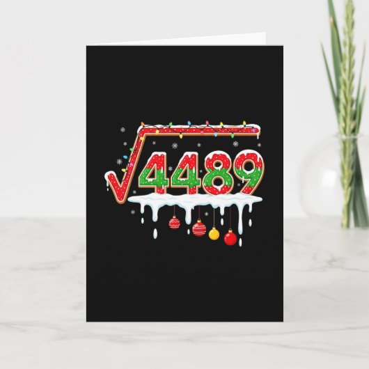 クリスマスのジョーク 67 ミーム 平方根 4489 スラング マット カード (正面)