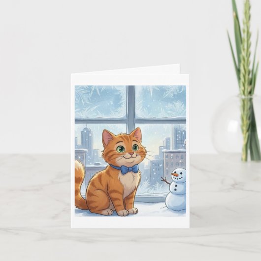 クリスマスのジンジャークラブ猫 カード (正面)