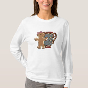 クリスマスのジンジャーブレッドおよびマグレディースTシャツ Tシャツ
