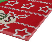 クリスマスのジンジャーブレッドのクッキーのガラスまな板 カッティングボード (角)