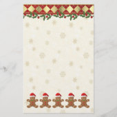 クリスマスのジンジャーブレッドのサンタのクッキーの文房具 便箋 (正面)