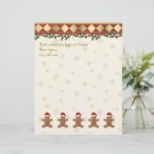 クリスマスのジンジャーブレッドのサンタのクッキーレターヘッド レターヘッド (スタンド正面)