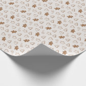 クリスマスのジンジャーブレッドのホリデークッキー ラッピングペーパー (角)