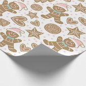 クリスマスのジンジャーブレッドの包装紙 ラッピングペーパー (角)