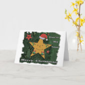 クリスマスのジンジャーブレッドの星 カード (黄色い花)