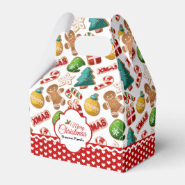 クリスマスのジンジャーブレッドクッキー かわいいパターン フェイバーボックス
