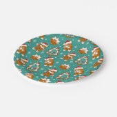 クリスマスのジンジャーブレッドクッキー ペーパープレート (アングル)